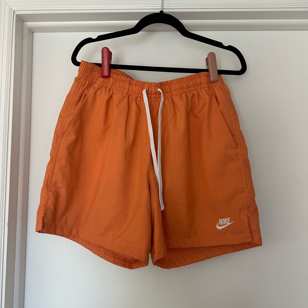 Nike Men's Vibrant Orange Athletic Shorts